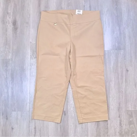 Beige Pull On Capri Pants 16W - Picture 1 of 3